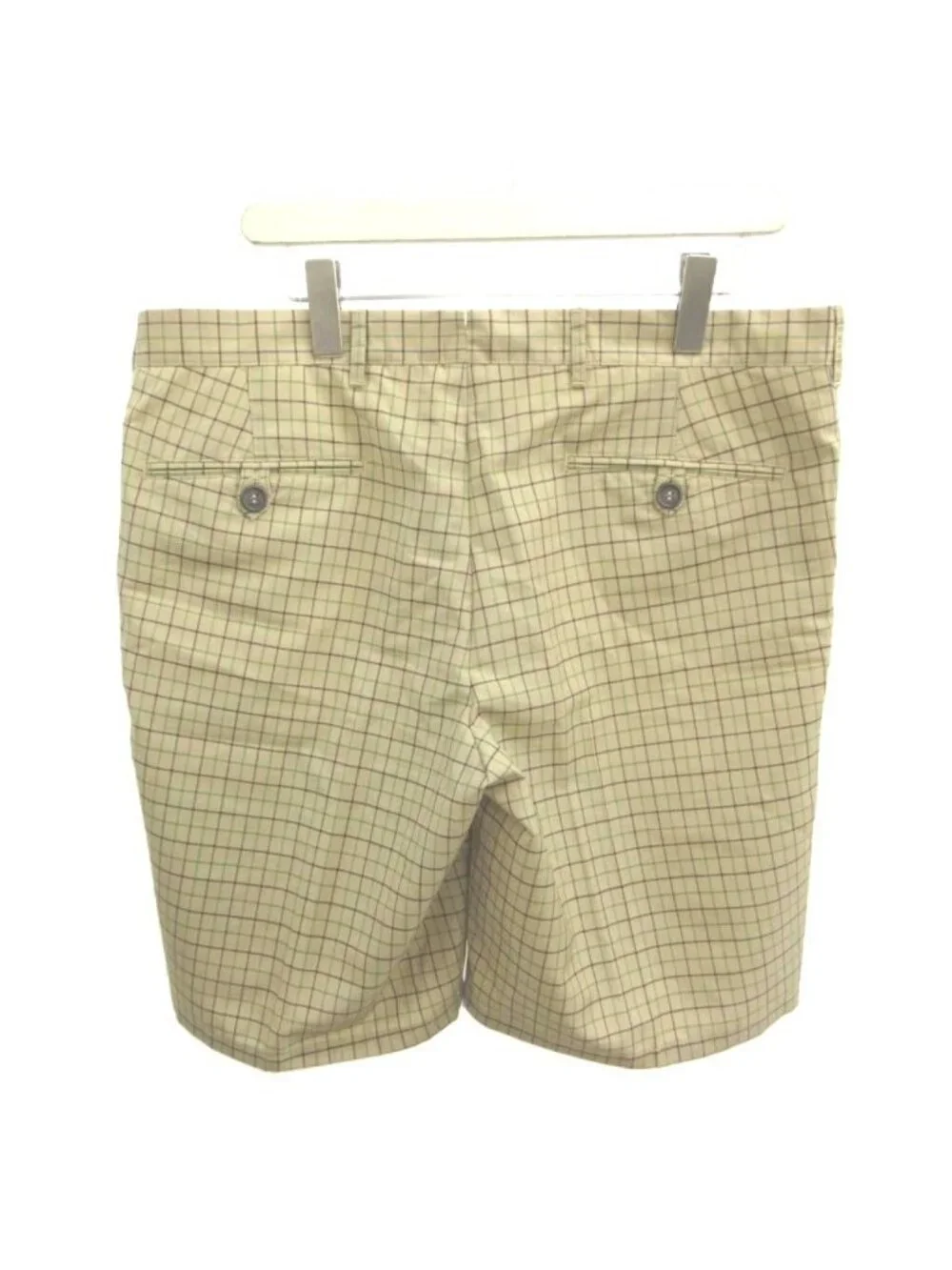 Prada Shorts Mohair Blend Beige Green Plaid Lightweight 52